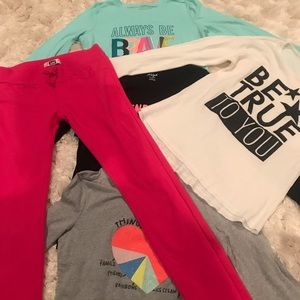 4  Long sleeve cotton shirts with Lee leggings